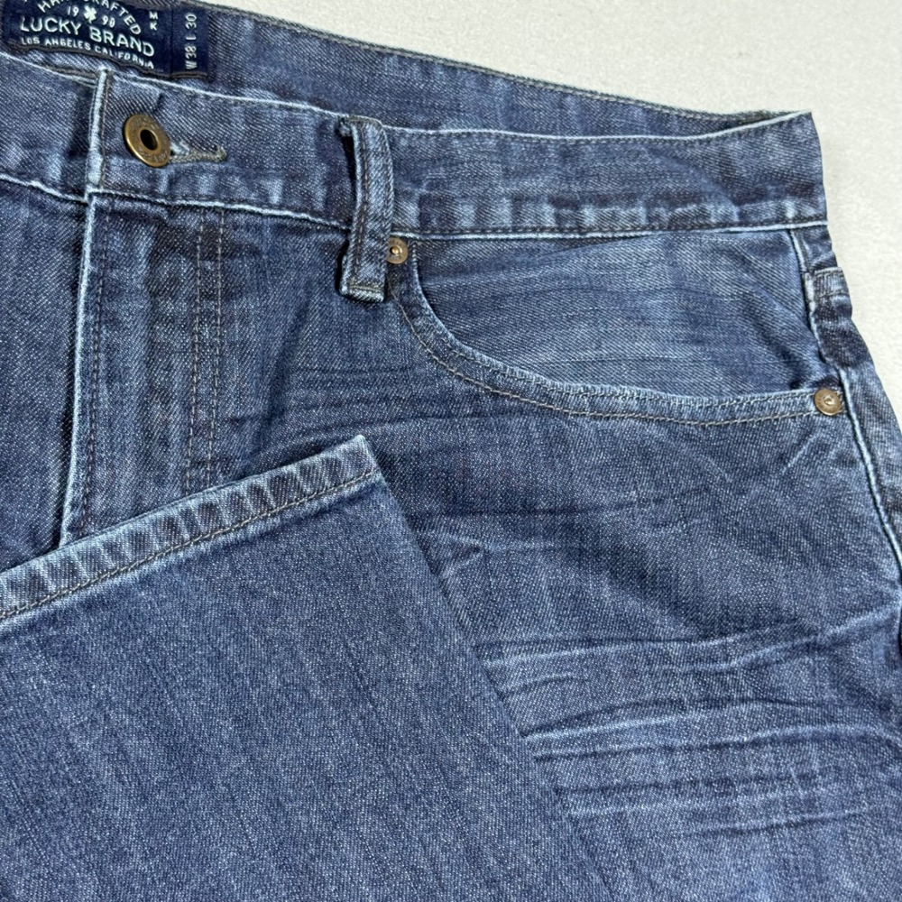 Lucky Brand Heritage Slim Jeans Mens 38x30 Dark Wash Blue Denim Pants